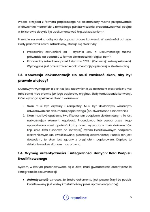 Strona 6 e-booka „Akta osobowe 2.0: Przejście na Elektroniczną Dokumentację (e-Akta)” (fragment)