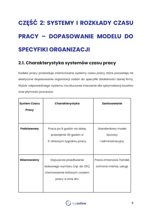 Strona 9 e-booka „Zarządzanie czasem pracy: architektura efektywności” (fragment)