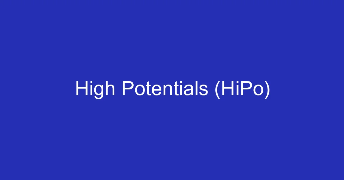 High Potentials (HiPo) | Słowniczek HR | RCPonline
