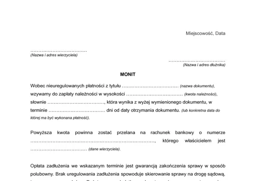 Monit - darmowy wzór do pobrania