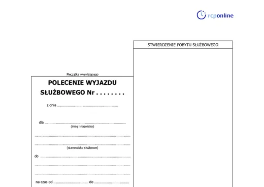 Polecenie wyjazdu służbowego - darmowy wzór do pobrania