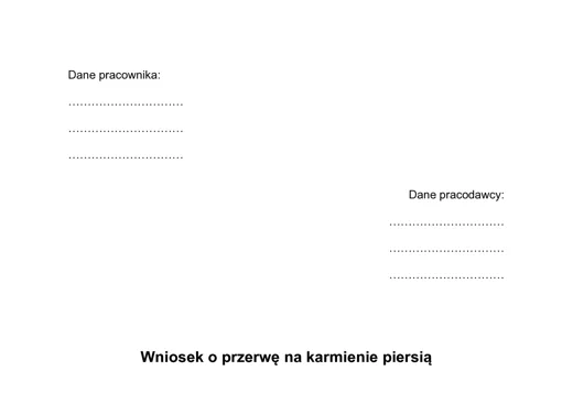 Wniosek o przerwy na karmienie piersią - darmowy wzór do pobrania